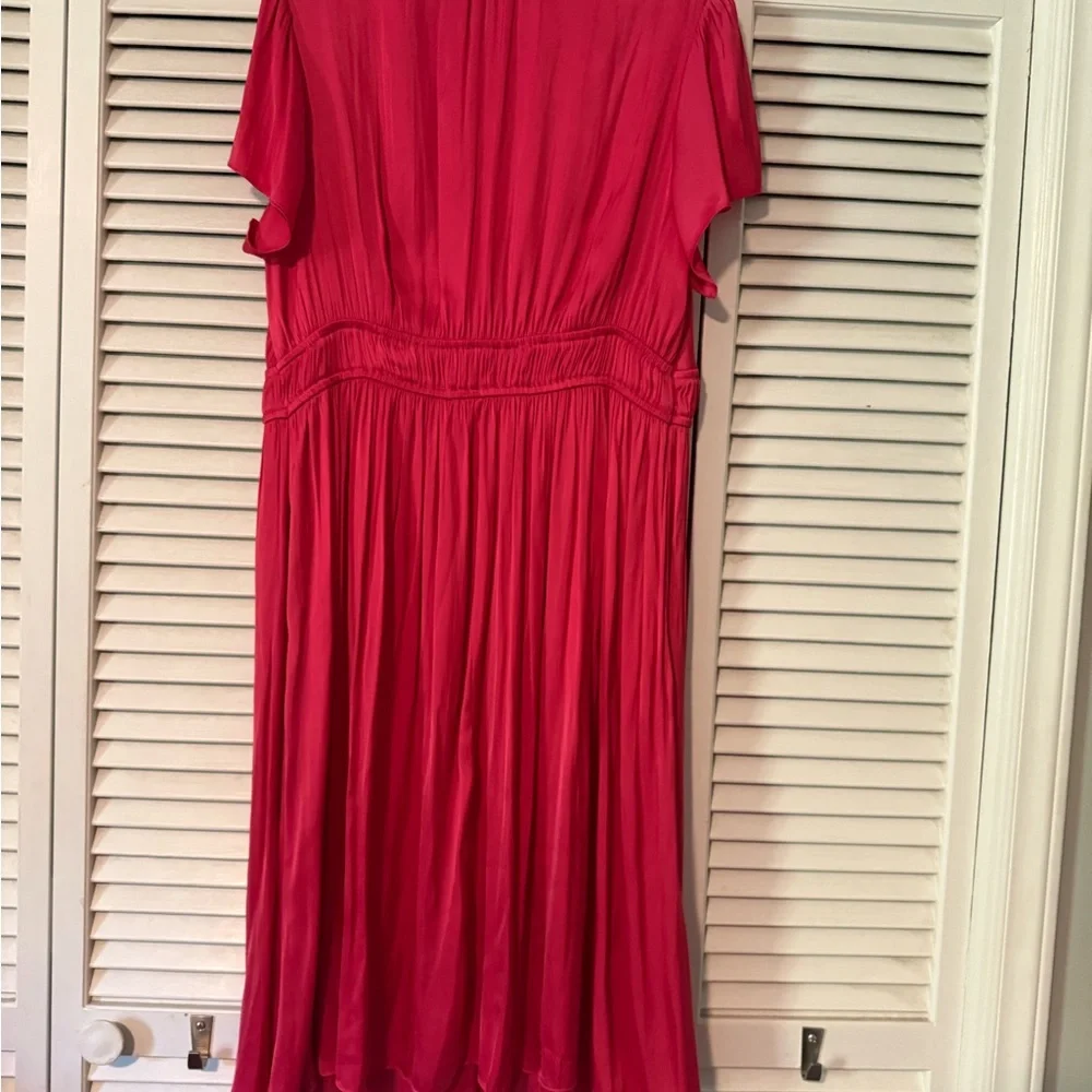 Lane Bryant hot pink Short-Sleeve Midi Dress - Picture 3 of 4